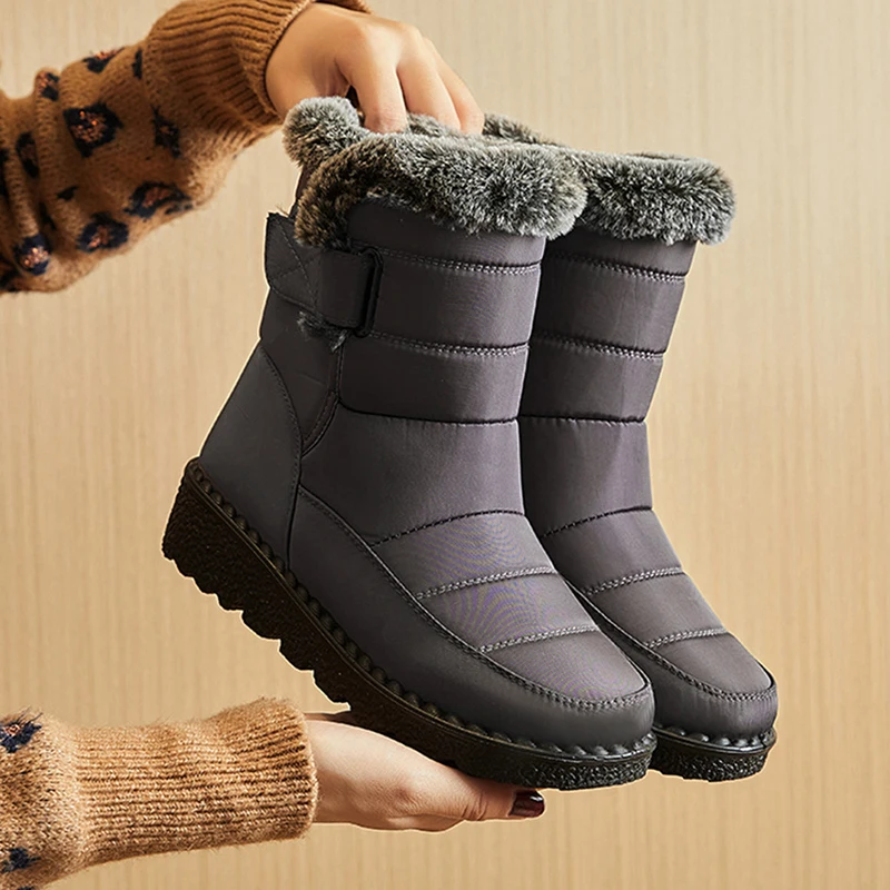 Boots Women Snow Fur Shoes For Women Platform Women\'s Boots Plush Keep Warm Ladies Shoes Flat New Botas Mujer Winter Boots