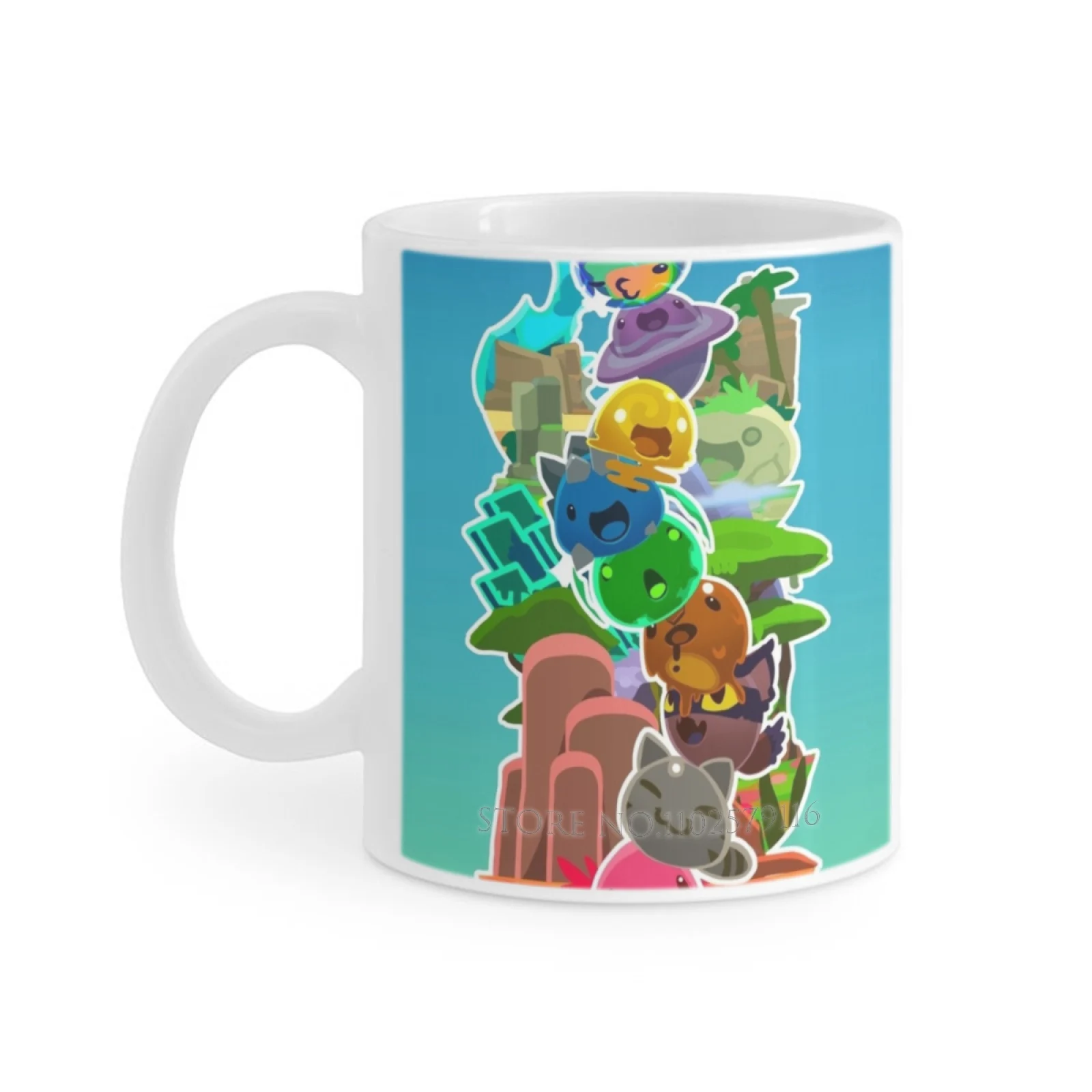 Slime Tower White Mug Coffee Cups Funny Ceramic Coffee/Tea/Cocoa Mug Gift Slime Rancher Games Pink Tabby Hunter Honey Rad