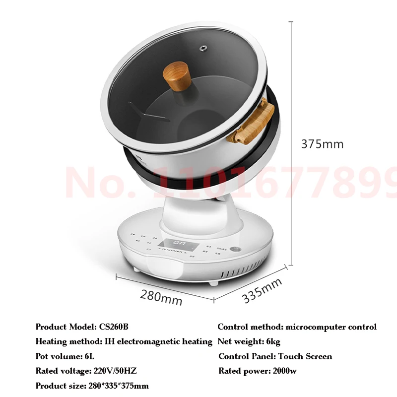 Máquina de cocina rotativa automática, Wok eléctrico multifunción de 220V, cocina para freír, Robot inteligente