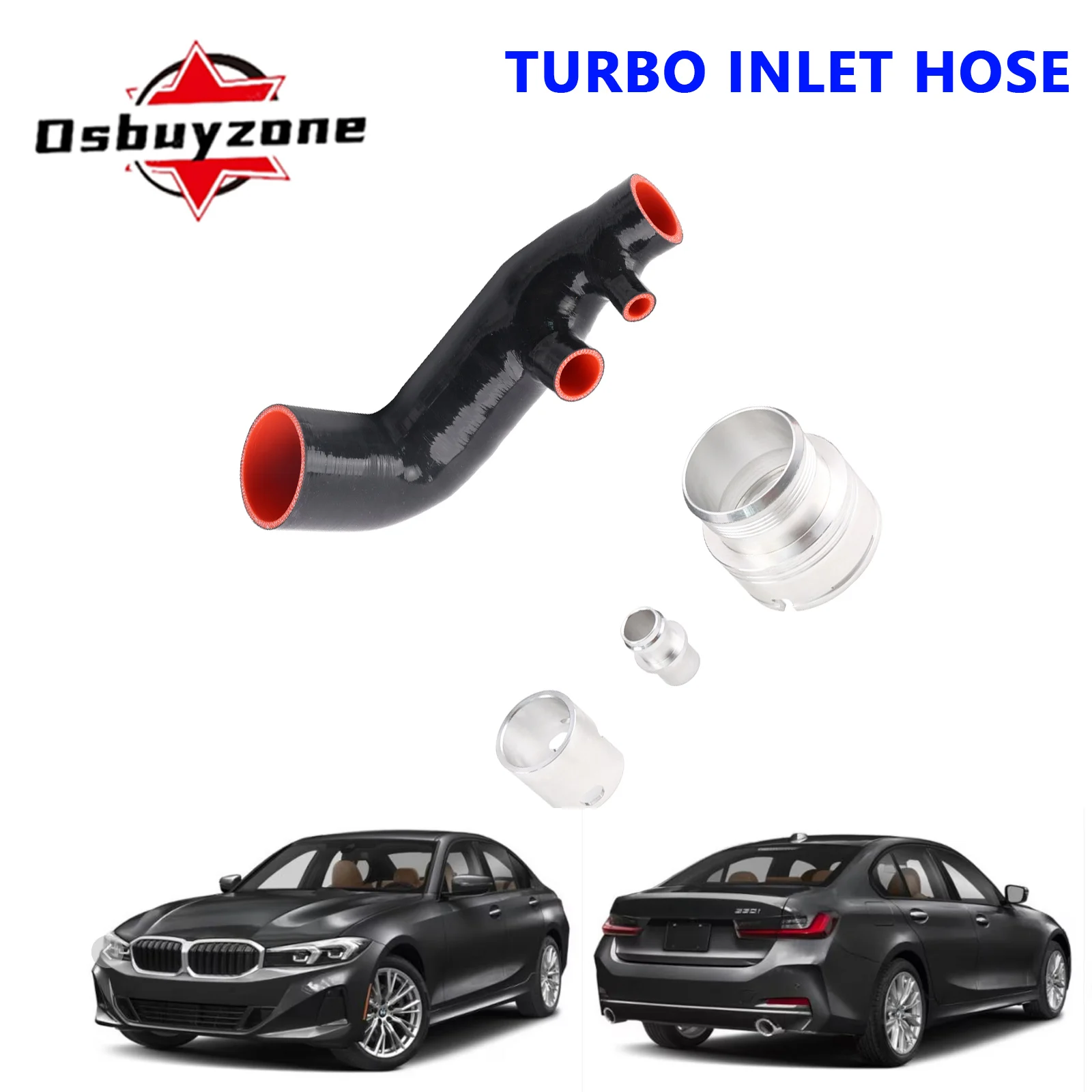 new B48 TURBOCHARGER Air Inlet Hose  For 2019+ F30 G20 G30 2.0L L4 TURBO 320i 330i 420i 430i  with aluminum adaptor