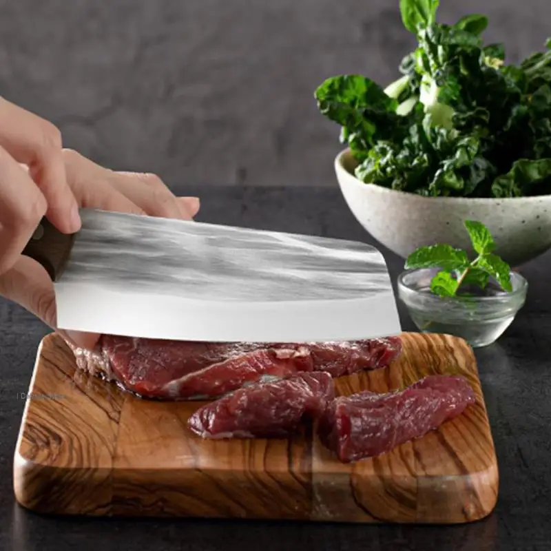 Kitchen Knife High Carbon Steel Forged Chinese Knife Steak Meat Vegetable Fish Knives Cooking Professional Chef Cleaver Knife