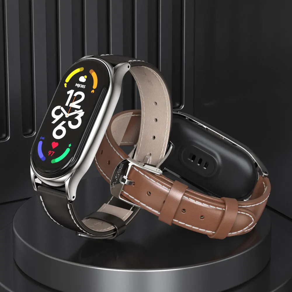 For Xiaomi スマートバンド 10 9 8 レザー時計バンド Mi Band 9 10 セラミックバージョン ブレスレット アクセサリー