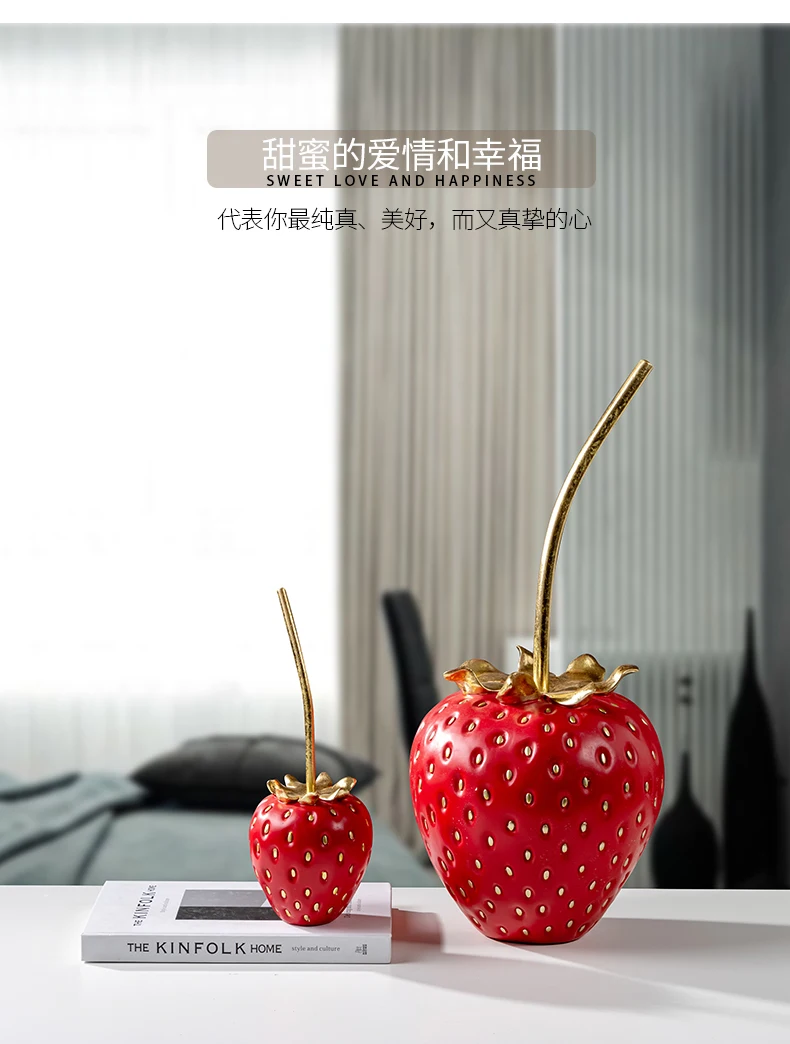 家の装飾のためのストロベリーフルーツディスプレイ,工芸品,金のイチゴ