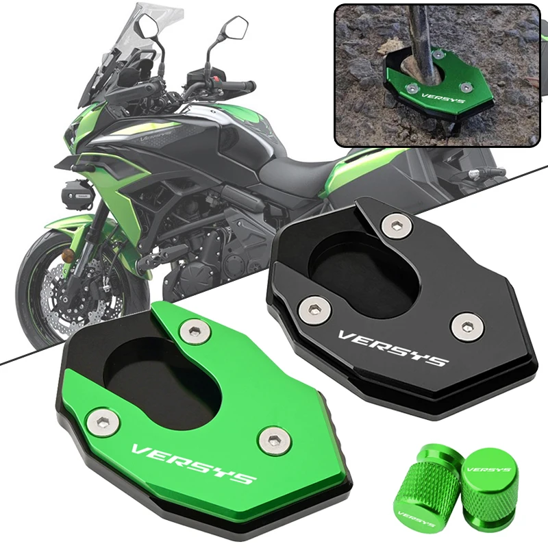 

For KAWASAKI VERSYS300 Versys X250 VERSYS1000 Versys 1000 Motorcycle CNC Kickstand Foot Side Stand Enlarger Pad & Tire Valve