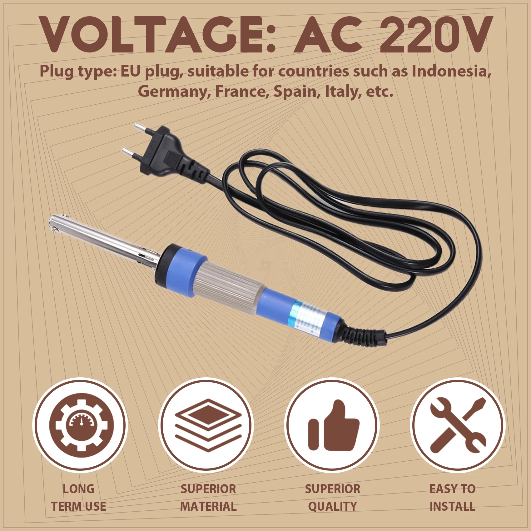 

ABKU-Wood Burning / Carving Set Letter Soldering Iron Pen DIY Tools Alphabet Number Template For DIY Embossing EU Plug
