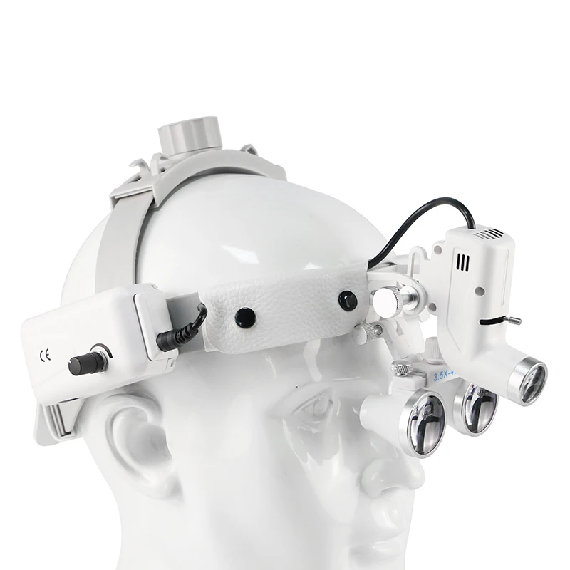 5W LED ENT Dental Surgical Headlamp 3.5X Binocular Magnifying Loupes Adjustable Focus Medical Head Light ENT Operation Tool