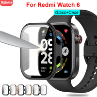 PC Case+Glass for Xiaomi Redmi Watch 6 Screen Protector Anti-scratch Film Bumper Protective Cover for Redmi Watch 6 Accessories