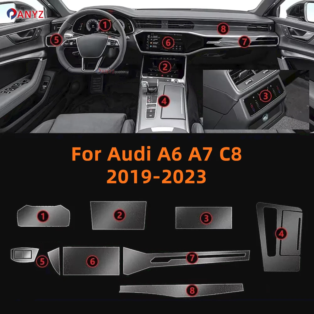 

Interior Film for Audi A6 A7 C8 2023-2019 Car Center Console Transparent TPU Protective Film Anti-scratch Repair Accessories