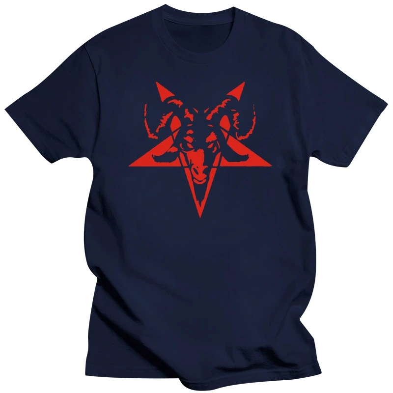 Summer 2018 Famous BrandBAPHOMET PENTAGRAM PAGAN WICCA 666 Devil Occult Satanic Goth T ShirtPrint T shirts O neck Short Sleeves