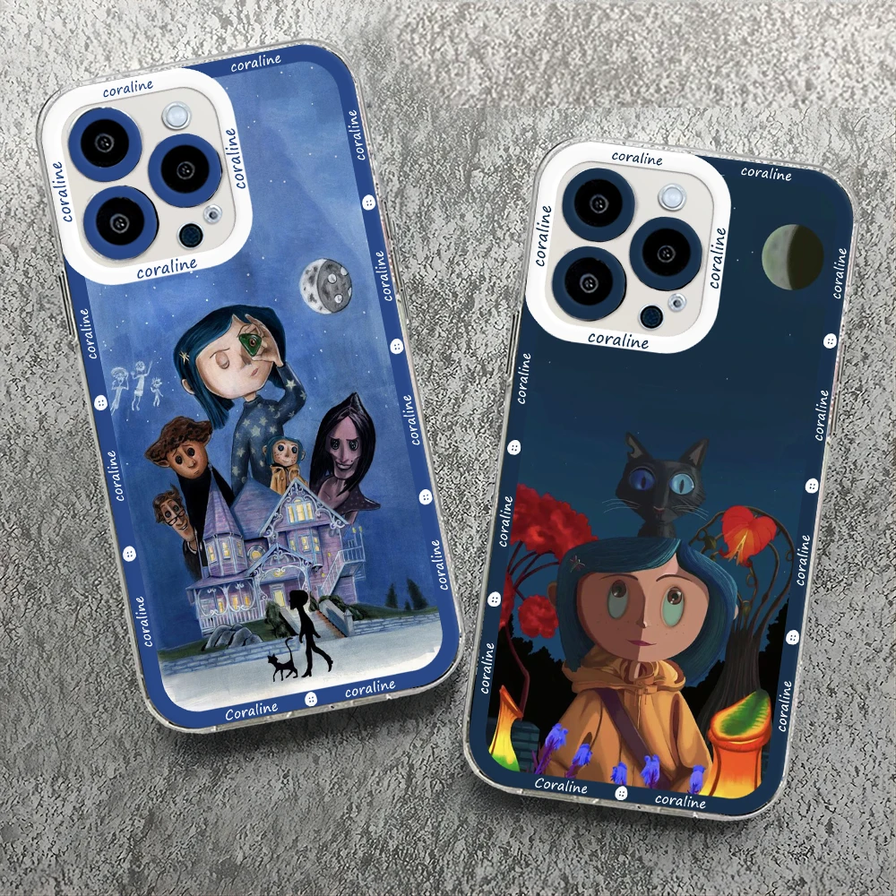 Anime Horror Film C-Coralines Phone Case For Samsung S24 S23 S22 S21 S20 S10 FE Note 20 Plus Ultra Lite 5G Clear Soft TPU Cover