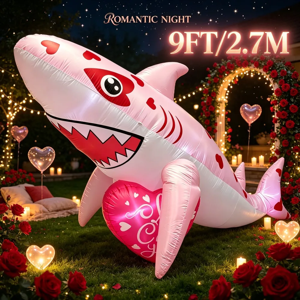 9ft-valentine's-day-inflatable-toy-pink-shark-with-love-heart-led-light-up-blow-up-yard-decor-romantic-outdoor-lawn-decoration