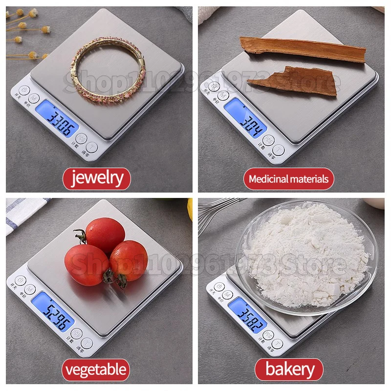 3000/ 0.1g/ 10kg/1g Digital Electronic Balance Lab Jewelry Scale High Precision Industrial Kitchen Weighing Balance Scale