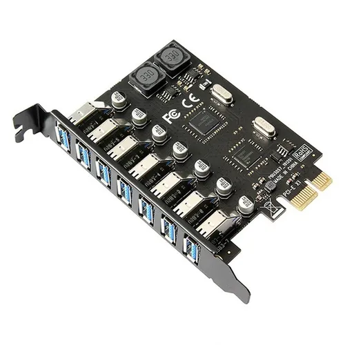 Imagen 1 del producto Adaptador USB 3,0 PCI Express PCI e a 7 puertos, tarjeta de expansión USB 3, PCIe PCI-e x1, convertidor de controlador para BTC Miner