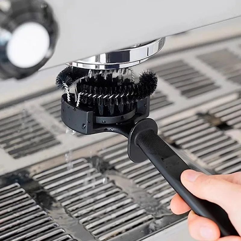 Round‑tip Coffee‑machine Group‑head Cleaning Brush Practical Washing Tool Fit 51mm 58mm Portafilter Sturdy Bristle Scrub Gadget