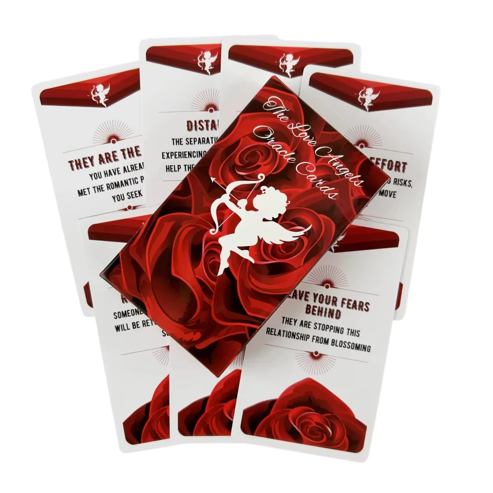 10,3 x 6 cm „The Love Angels“-Orakelkarten – romantisches Deck für paranormale Liebe und romantische Beziehungen, 54 Stück Karten