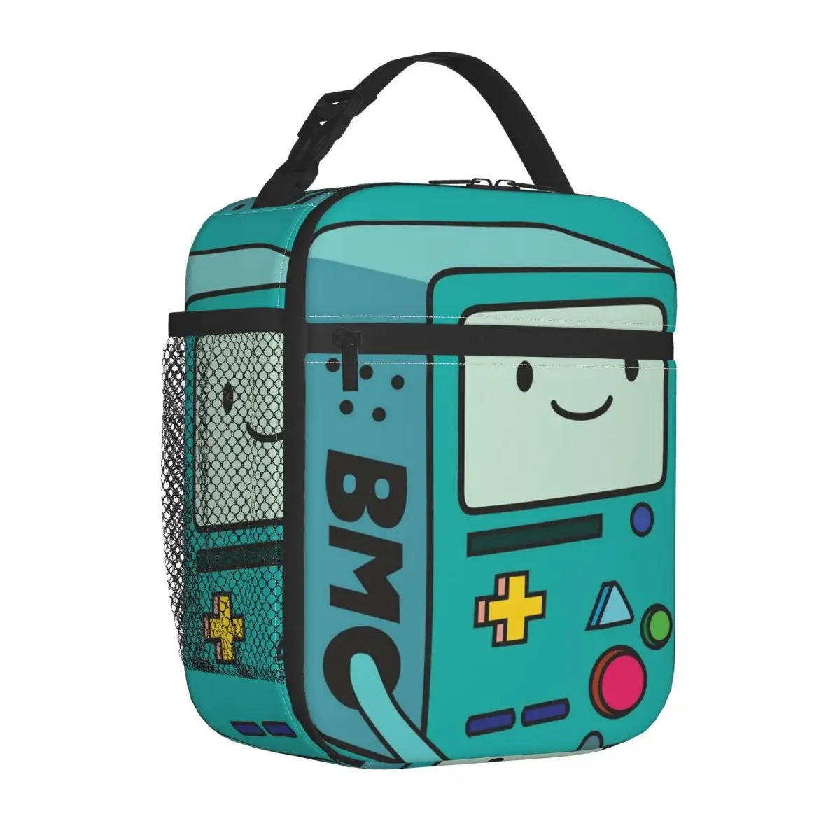 Adventure Times Cartoon  BMO Insulated Lunch Bag Cooler Bag Reusable Lunch Container Portable Tote Lunch Box Girl Boy