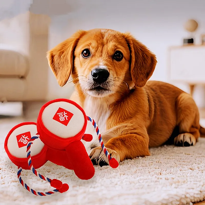 Hundespielzeug, kaubeständiges interaktives Hundespielzeug, bissfestes Hundespielzeug mit Glöckchen, weiche Seile, Spielzeug für Hunde, Zahnreinigung, Welpentraining