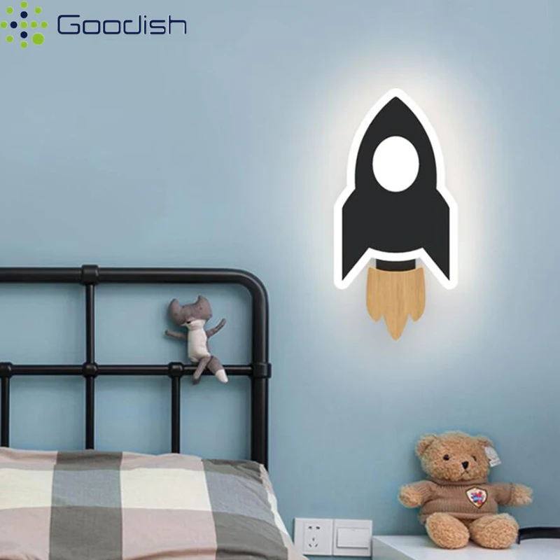 

Modern Cute Cartoon Creamy Rocket Stars Shape LED Wall Lamps Art Creative Lights for Chidren's Room Home Decoration Chandeliers