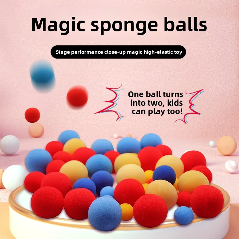 

Durable Sponge Magic Props Small Ball Street Magic Pure Hand Method Performance on Stage Close up Magic Tricks Props