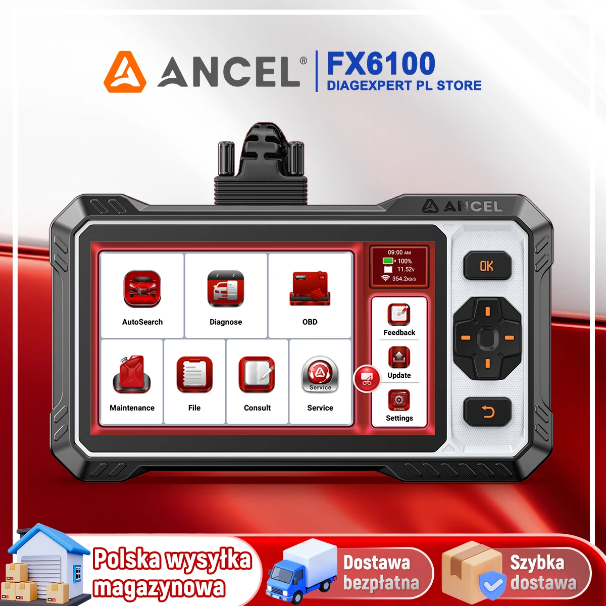 Herramienta de Diagnóstico Automotriz OBD2 ANCEL FX6100, Escáner CAN-FD para Todos los Sistemas, Bidireccional, 15+ Servicios de Reinicio, Actualización Gratuita de por Vida