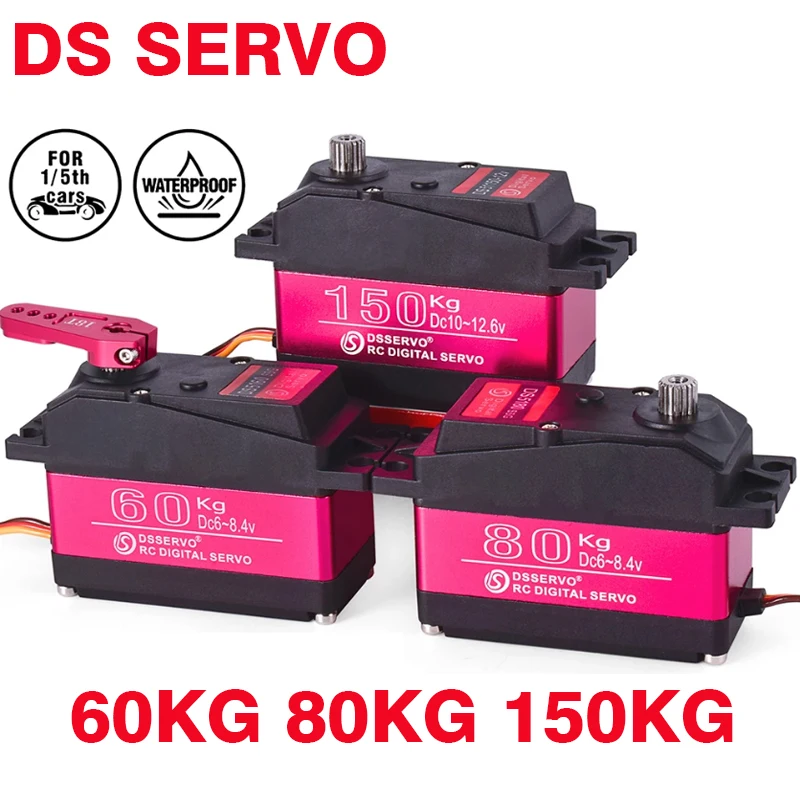

DS RC Servo Водонепроницаемый 60 кг 80 кг 150 кг 8,4 В Цифровой сервопривод с высоким крутящим моментом и металлической шестерней для Redcat HPI Baja 5B SS 1/5 RC Car