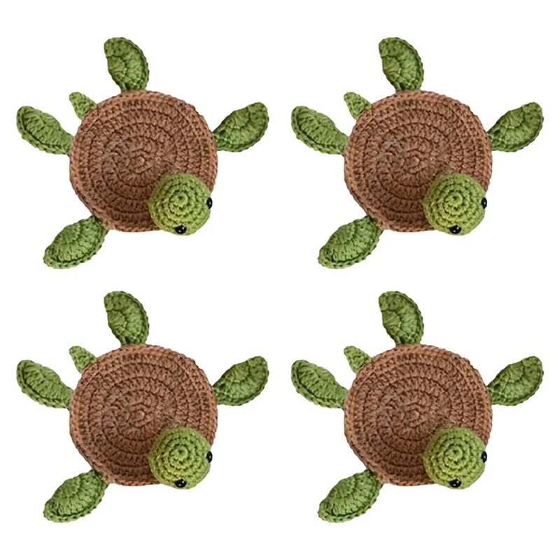 Animal Turtle Mug Rug Turtle Coaster Knitting Housewarming Gift, Home Decor, Gift For Daughter, Mom