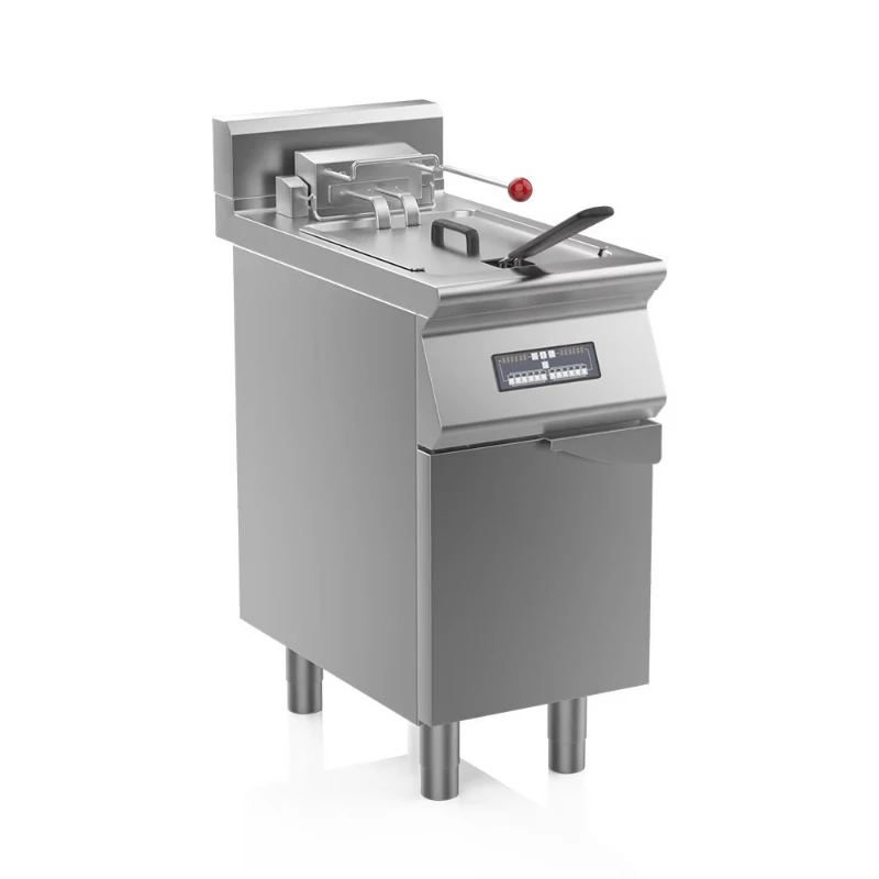 Single tank fryer with cabinet, commercial SUS304 stainless steel timing control fryer