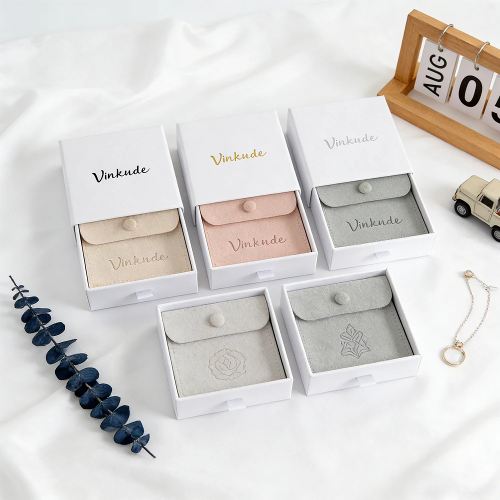 

24/50/100 шт. подарочные коробки для ювелирных изделий с индивидуальным логотипом, 7x9x2.5 см, бумажные, с выдвижным ящиком, для серег, ожерелий, колец, бархатные, на кнопке