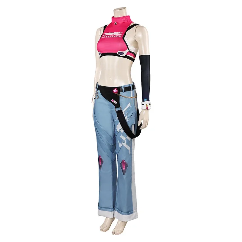 

COSda@OW Disguise Juno Cosplay Costume Game Fantasia Adult Women Pink Vest Pants Belt Gloves Outfits Halloween Carnival Party Su
