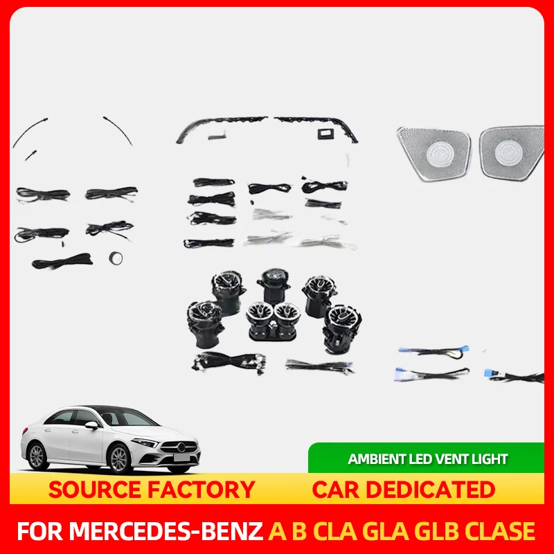

Interior Stickers 64 Colors LED Vents Ambient Light For Mercedes Benz W177 W118 W247 A/B/CLA/GLA/GLB C-Class Rear Vent Assembly