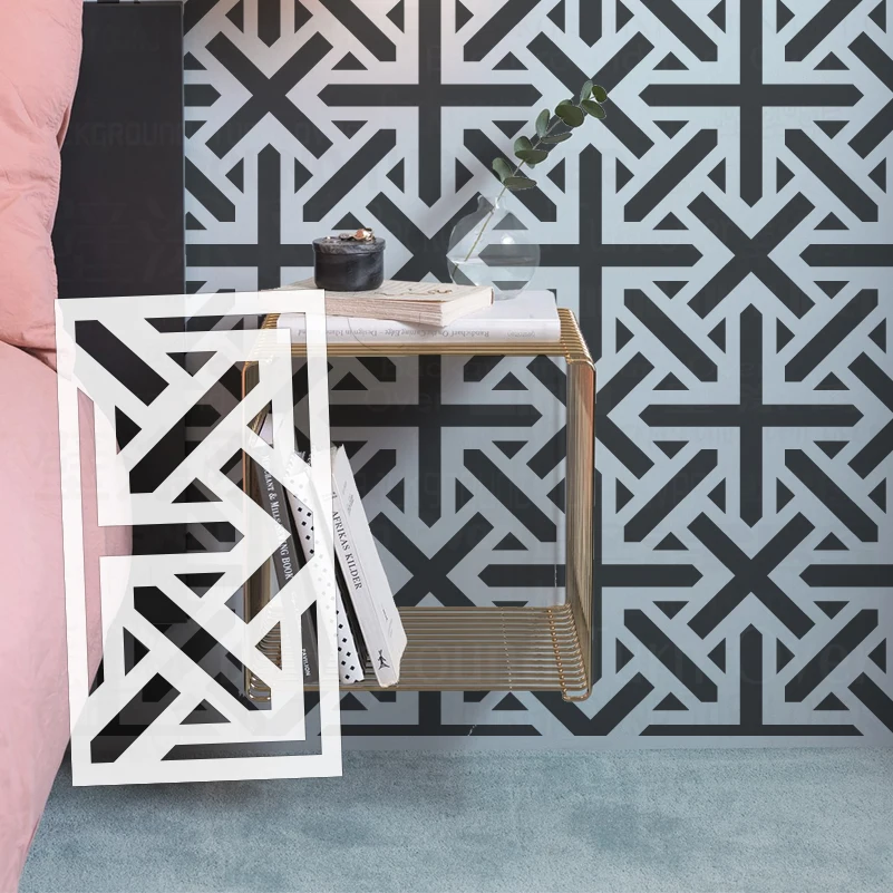 

30 см - 70 см трафарет настенный для рисования гипсовый шаблон для краски декоративные декорации шпатлевка Декор мебель роскошный геометрический S040