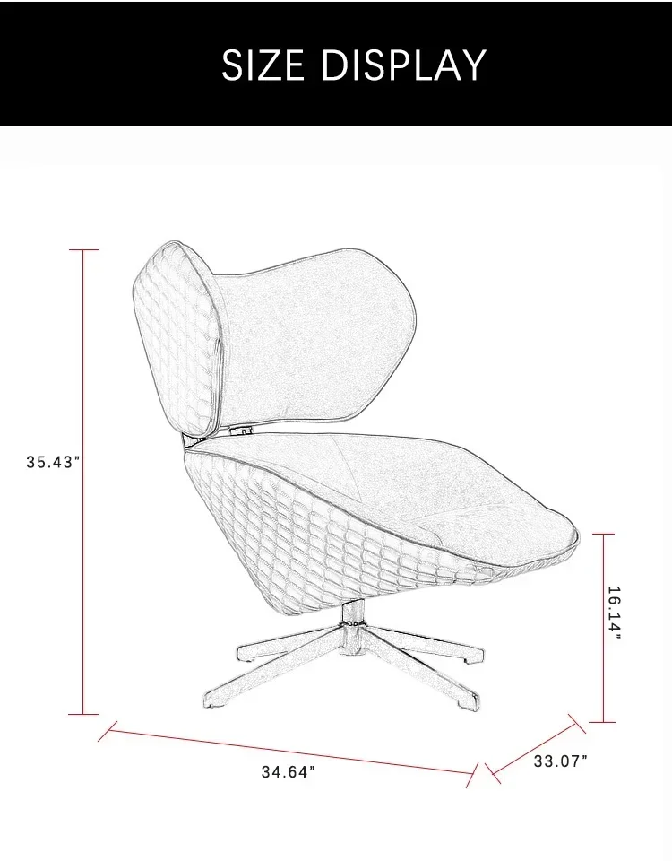 l Modern simple metal cloth art rotating armchair single-person living room furniture
