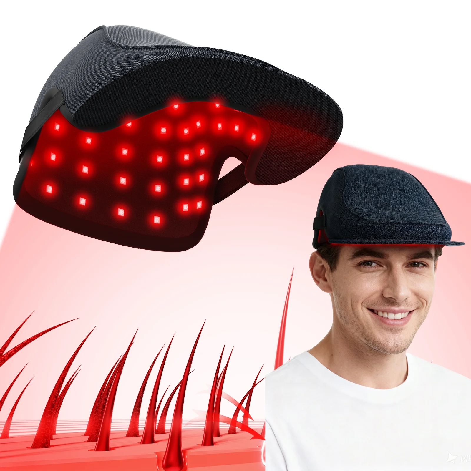 660nm 850nm Red Light Infrared Hair Therapy 84Lamp Beads Hair Growth Cap 3Adjustable Brightness 10HZ Pulse Mode  Anti Hair Loss