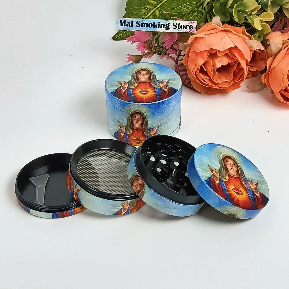 2inch God Herb Grinder Metal 4-layer Spice Mill Tobacco Grass Grinder Salt Mortar Pestle Manual Pepper Smoke Cigarette Tool