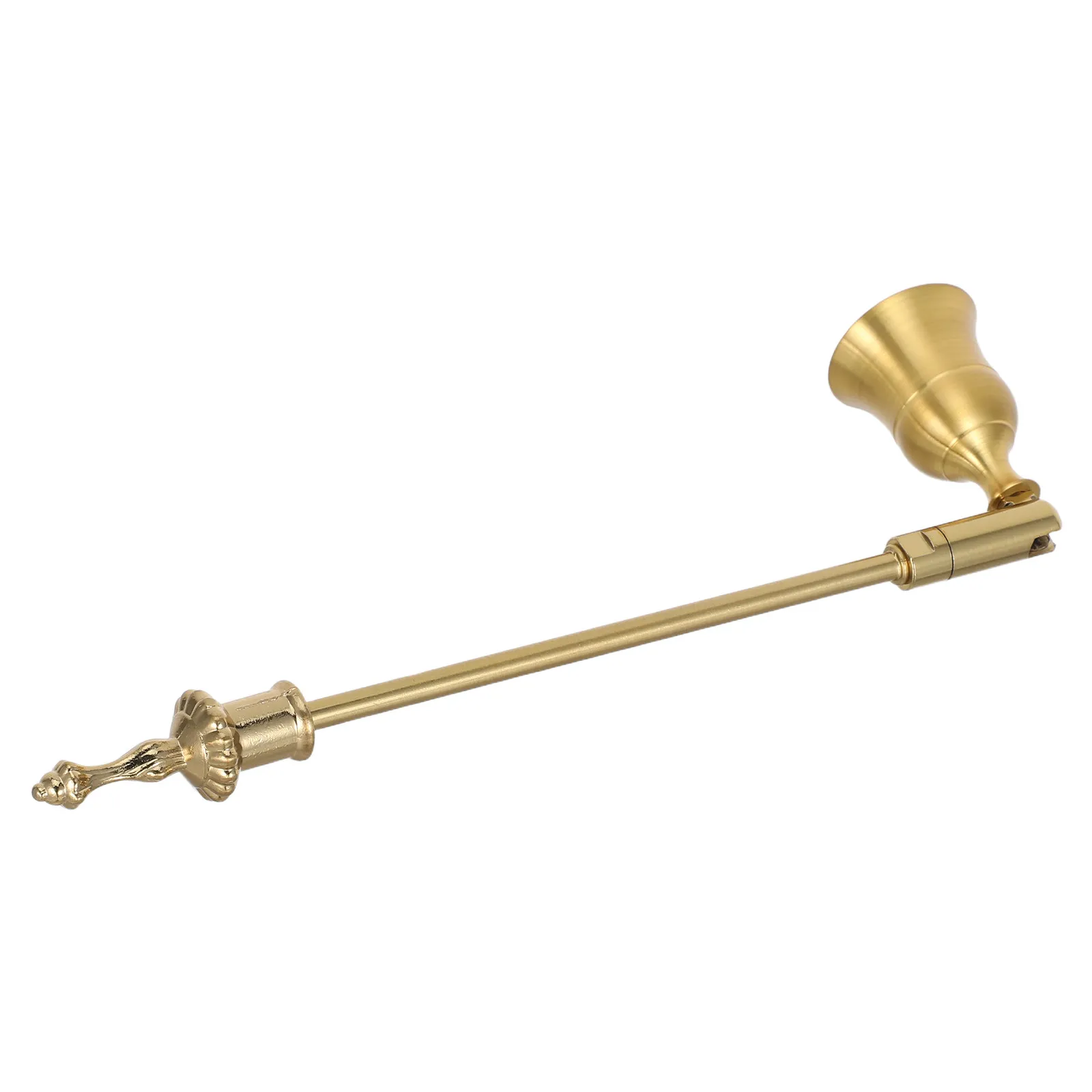 Vintage Golden Aluminum Snuffer Stick with Long Handle for Safe Smokeless Extinguishing of Jar Tea Light Candles