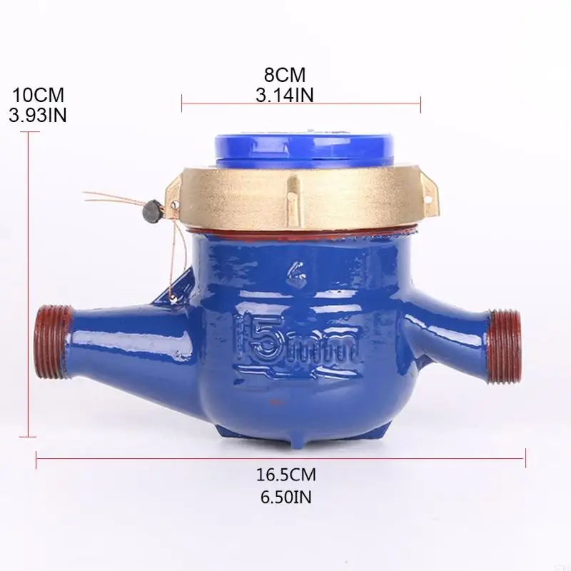 57be Water Meter тяжелый поток латунного потока измерение измеритель холодной воды Домашний сад влажный стол измерение измерение