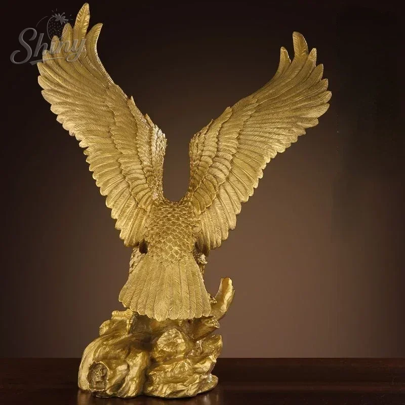 16.5 سنتيمتر النحاس معرض النسر زخرفة فنغ شوي مكتب غرفة المعيشة ديكور المنزل الحرف ديكور المنزل تمثال #6