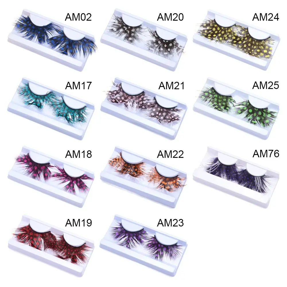 Halloween False Eyelashes Eyelash Extension Feather Eyelashes Extra Long Feather False Lashes Sexy Tiger Print Party