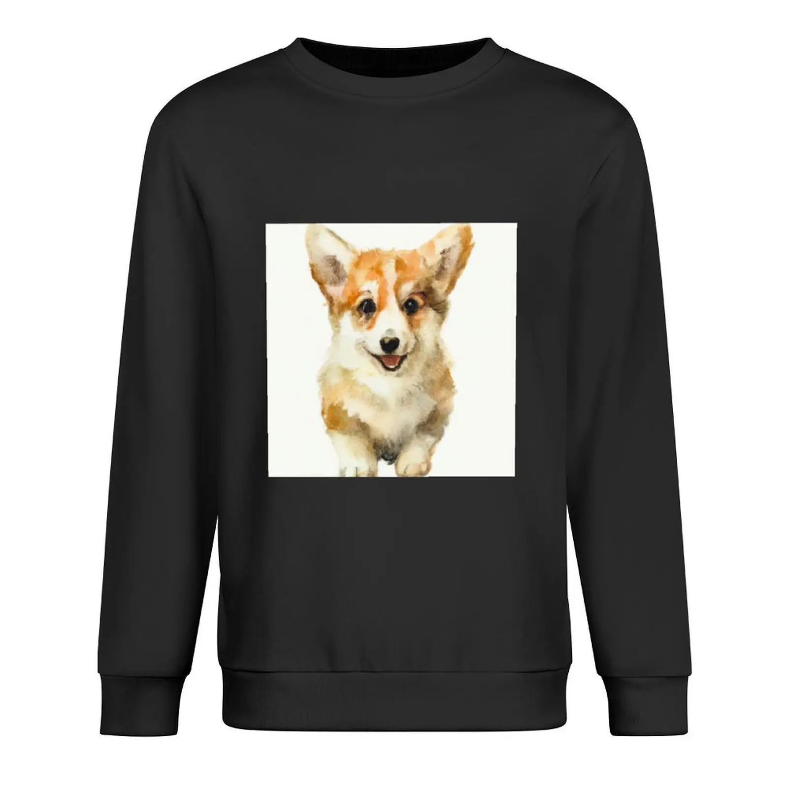 

cute corgi puppy 7 Pullover tracksuits men's clothes korean clothes japanese style hooded sweatshirt for men