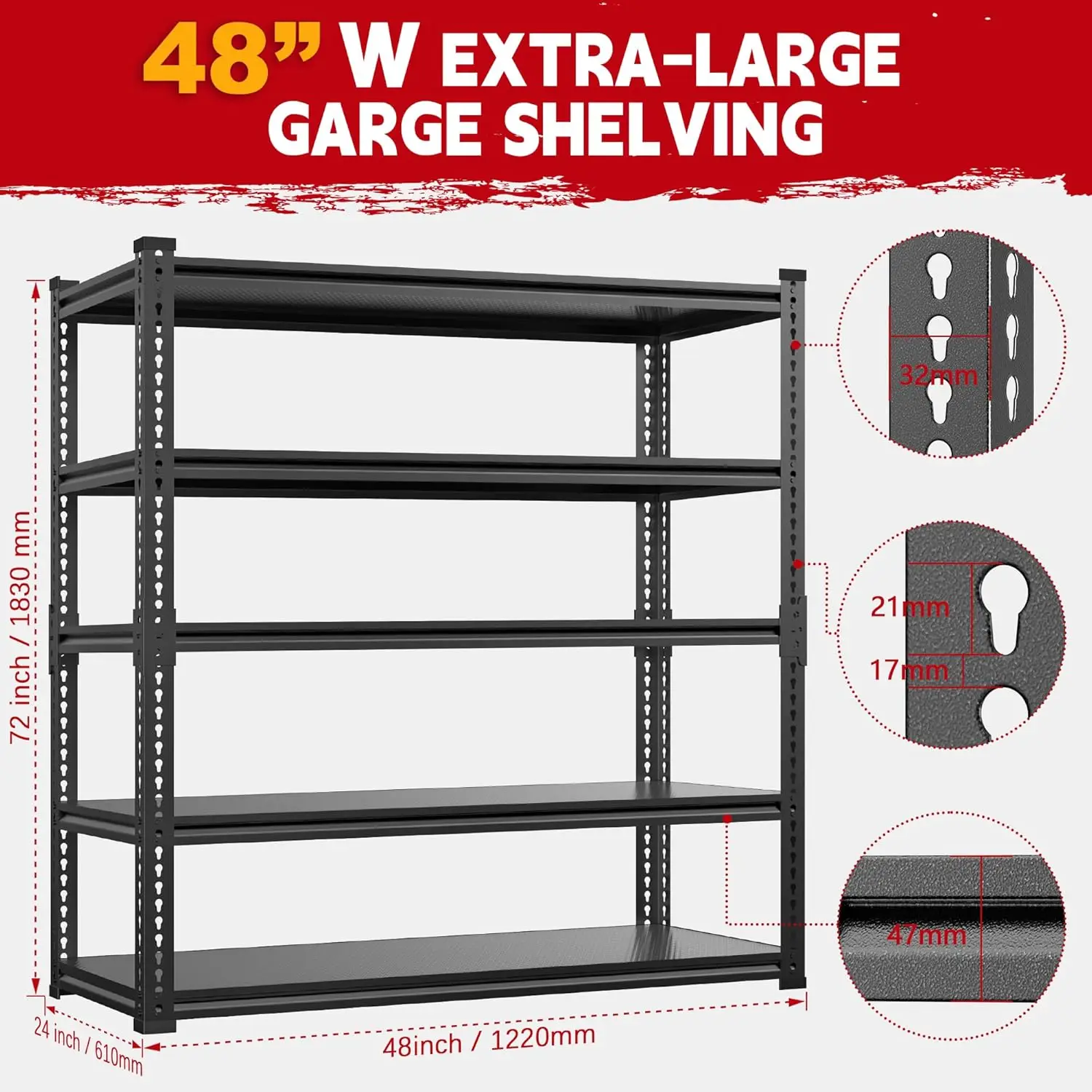 Innovative Garage Shelving Heavy Duty Storage Shelves, 48