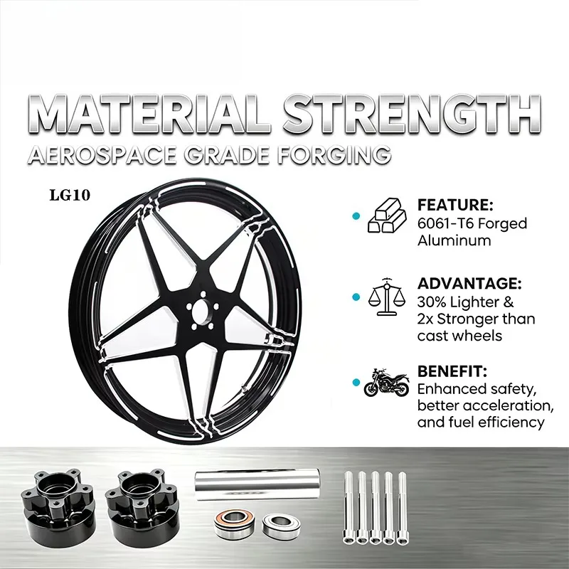 19-32 Inch Forged Aluminum Motorcycle Front Rims, Compatible with Road King, Electra Glide & Tourer Series 2008-2019