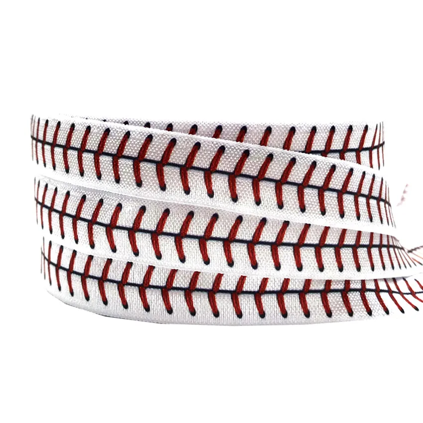 Sport Elastic Band 10Yard 15mm Volleyball Baseball Soccer Ballet Print Fold Over Elastic Webbing DIY Sewing Crafts Accessories