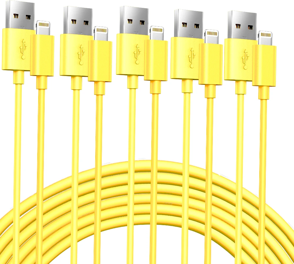 

[5Packs 10FT]Lightning Charging Cable For iPhone 14 13 12 11 Pro XR X XS Max 12W USB to Lightning Charger ,480Mbps data transfe