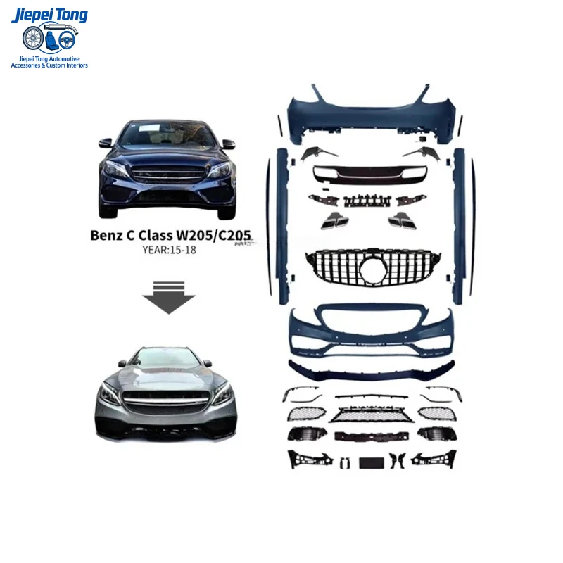 

Комплект для переоборудования автомобиля Mercedes-Benz W205: обновленный обвес, бамперы, решетка радиатора, капот, крылья, задний диффузор, боковые пороги (2015-2018)