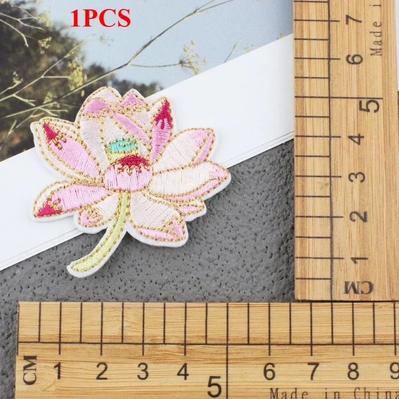 Rose Patch Sticker Sunflower Embroidery New Lotus Embroidery Cloth Sticker Cartoon Chapter Boy Label Decorative Flower Ironing