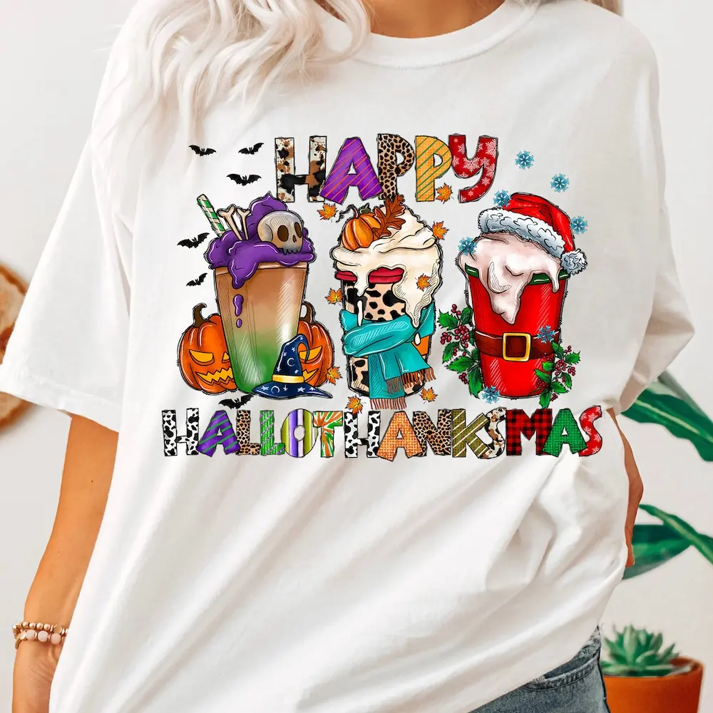 Happy Hallothanksmas T Shirt Coffee Comfy