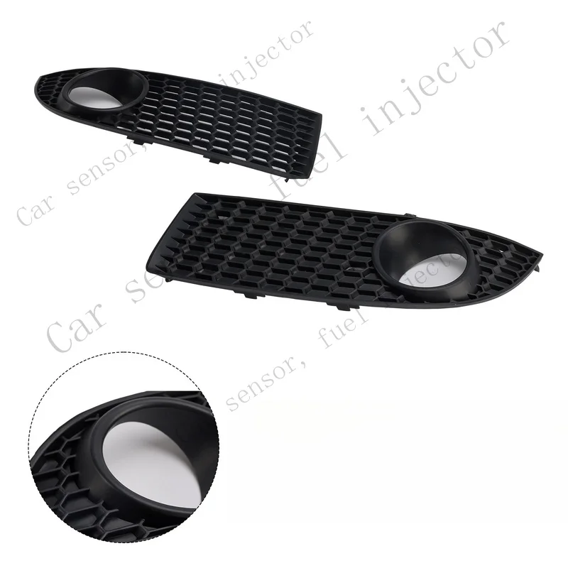Q+ Black Front Honeycomb Fog Light Grille Cover For Volkswagen Bora 2005-2007