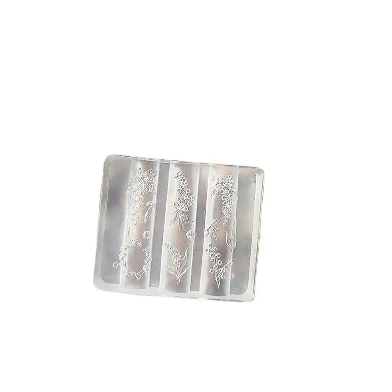 Molde 3D de silicona para decoración de uñas, lirio del valle, patrón de tallado de flores, decoración DIY, herramienta de diseño de manicura