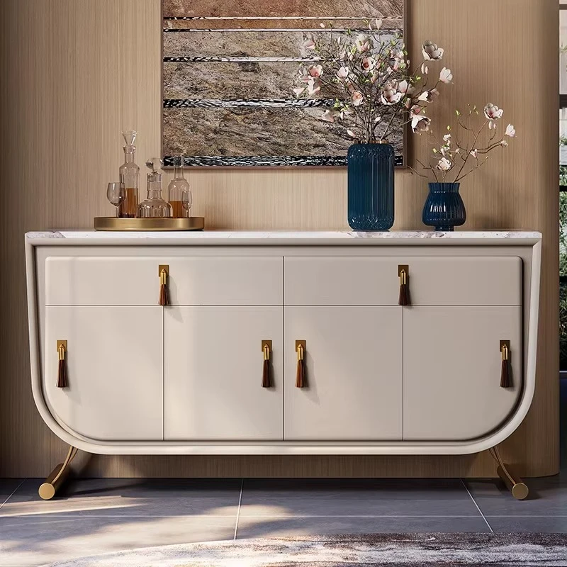 

Light luxury dining side cabinet storage Italian postmodern villa large flat floor marble custom restaurant senior entrance shoe