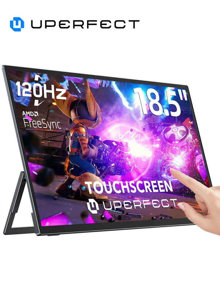 UPERFECT 18.5インチ ポータブルモニター 120Hz 1080P タッチスクリーン